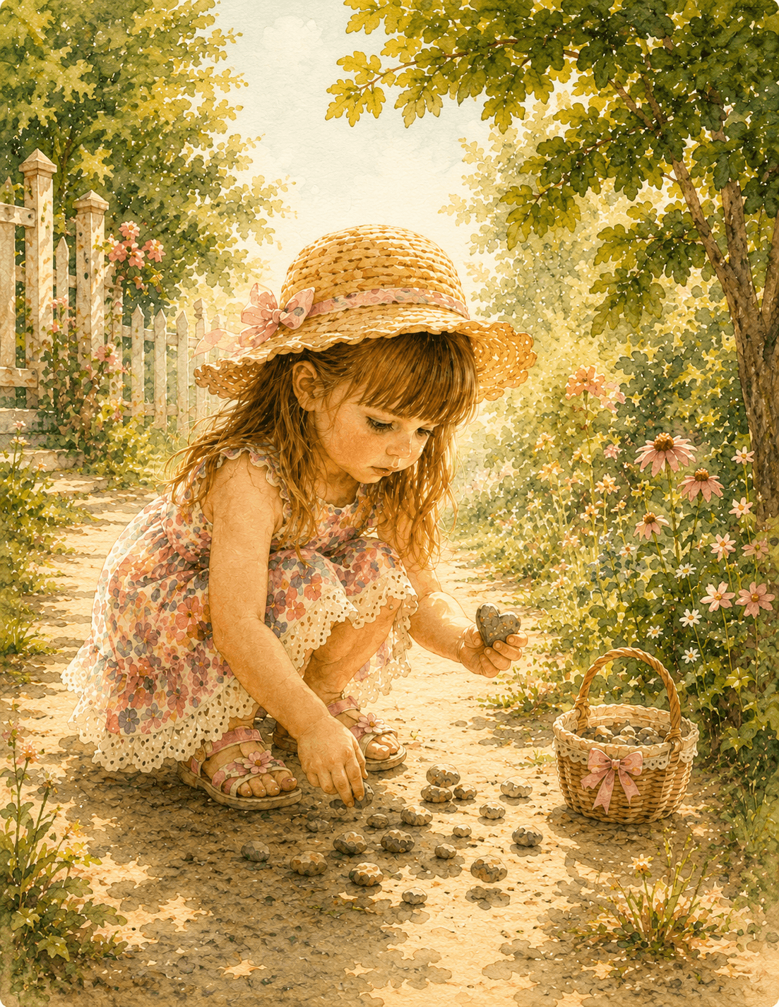 Zoriana collecting little treasures